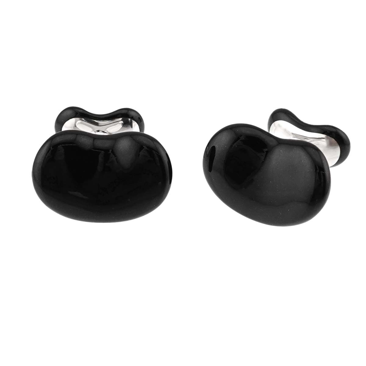 Bean Enamel Cuff Links Silver 925