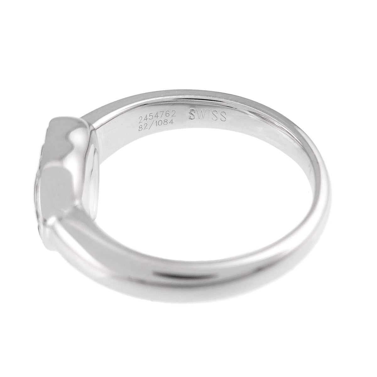Happy Diamond Heart Ring 18K White Gold 750 Size5.5-5.75(US)