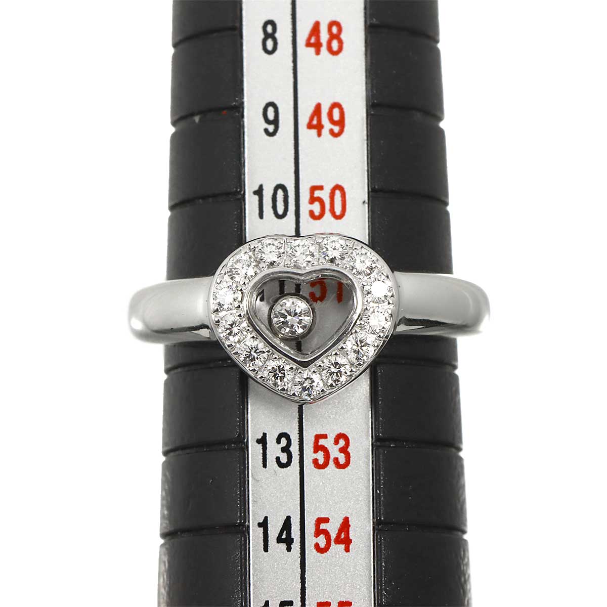 Happy Diamond Heart Ring 18K White Gold 750 Size5.5-5.75(US)