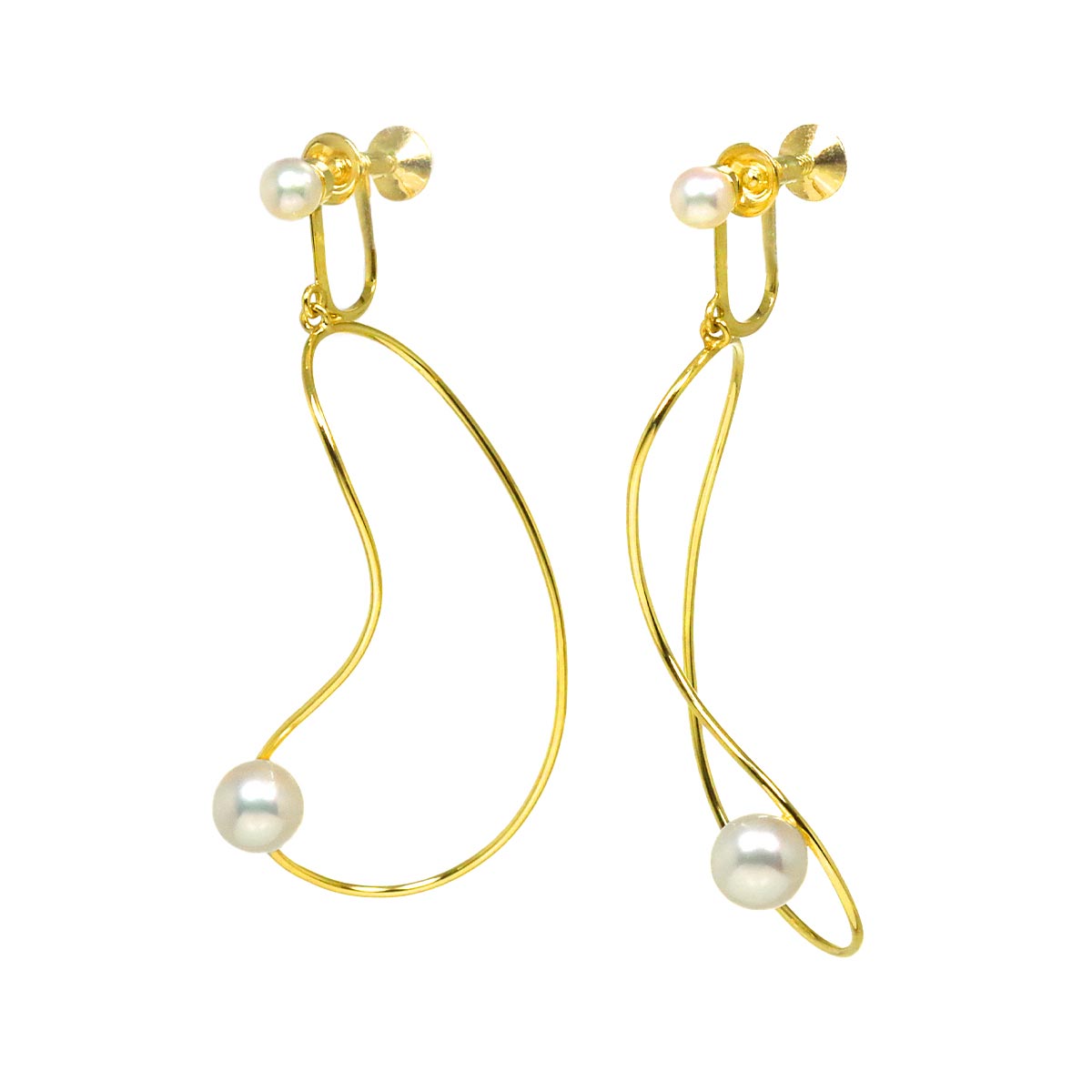 Akoya Pearl 6.1-4.0mm Earrings 14K Yellow Gold 585