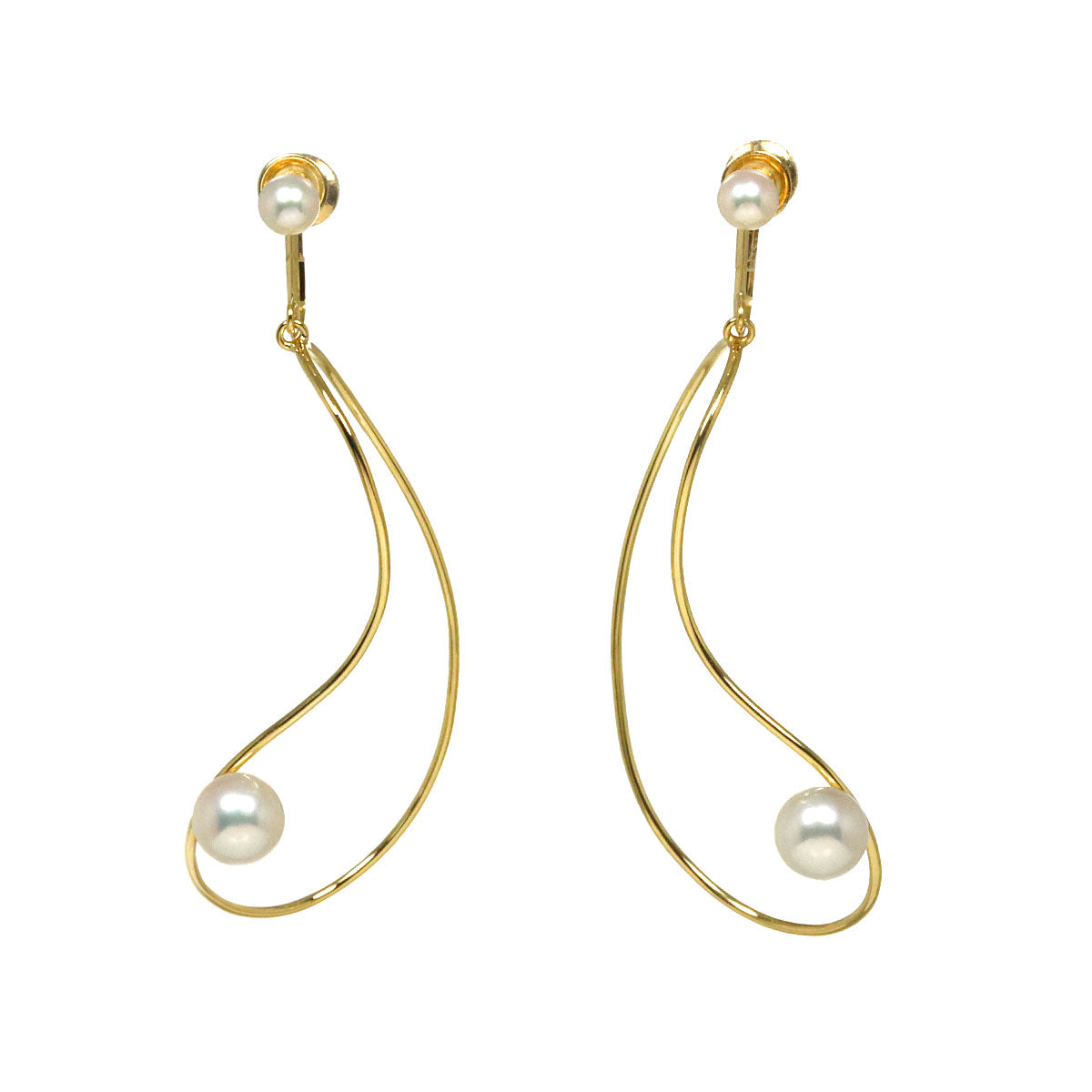 Akoya Pearl 6.1-4.0mm Earrings 14K Yellow Gold 585