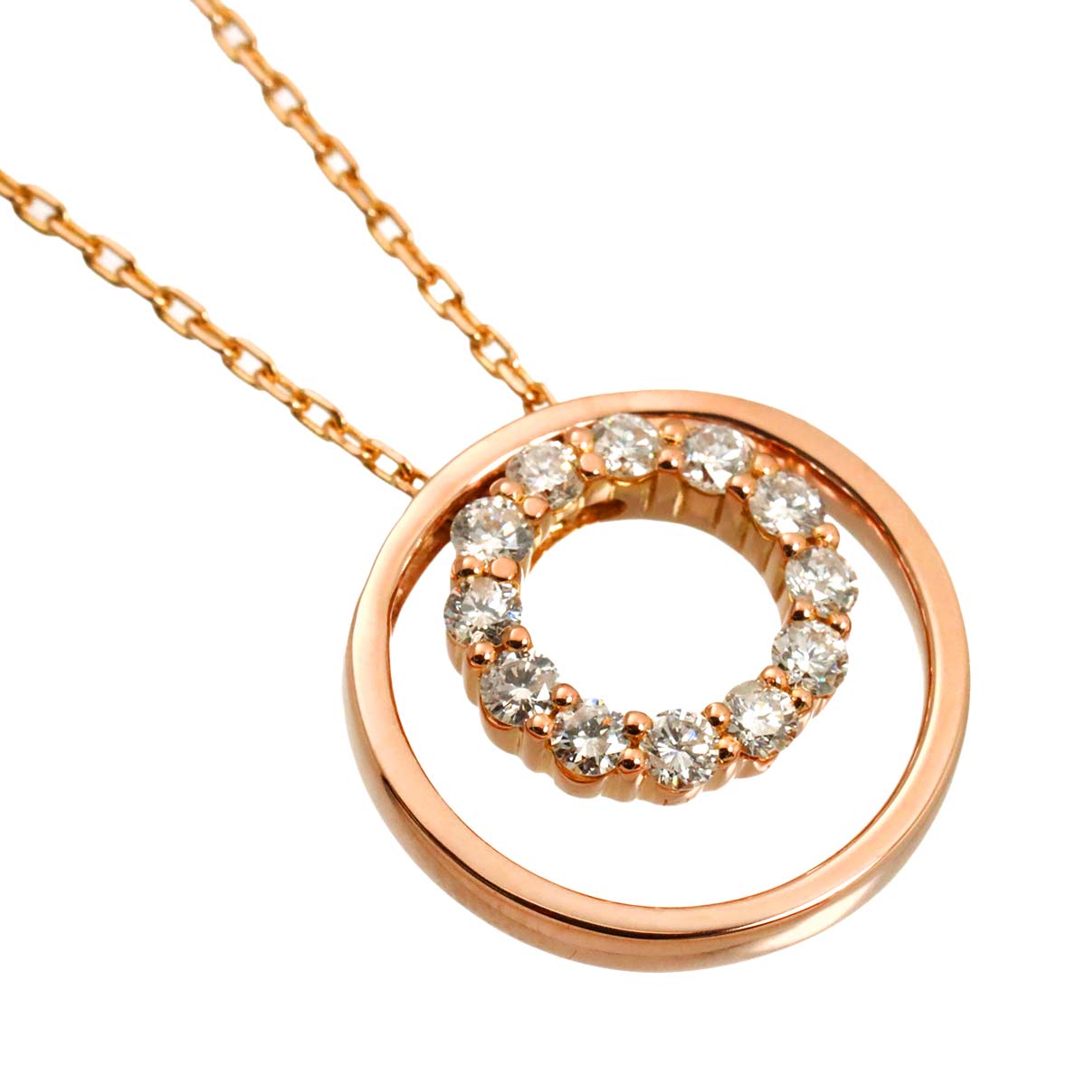 Diamond Necklace 18K PG 750