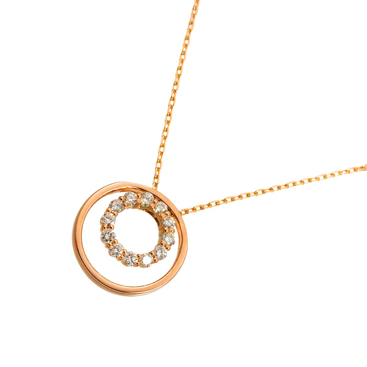 Diamond Necklace 18K PG 750
