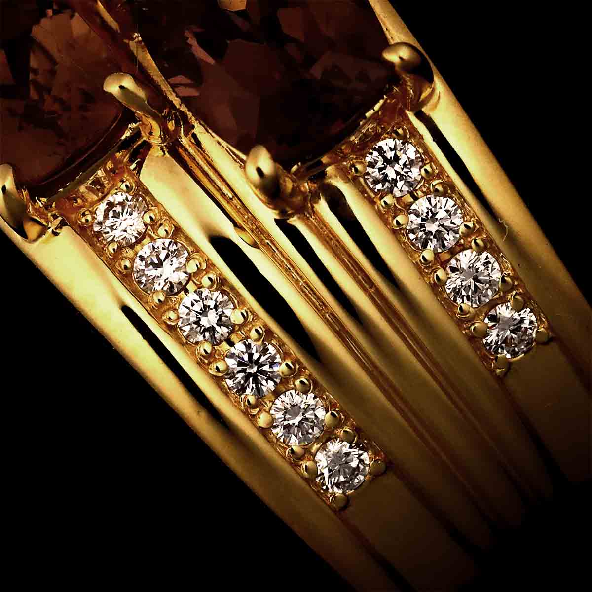 Garnet 2.96ct Diamond 0.23ct Ring 18K YG 750 size6-6.25(US)