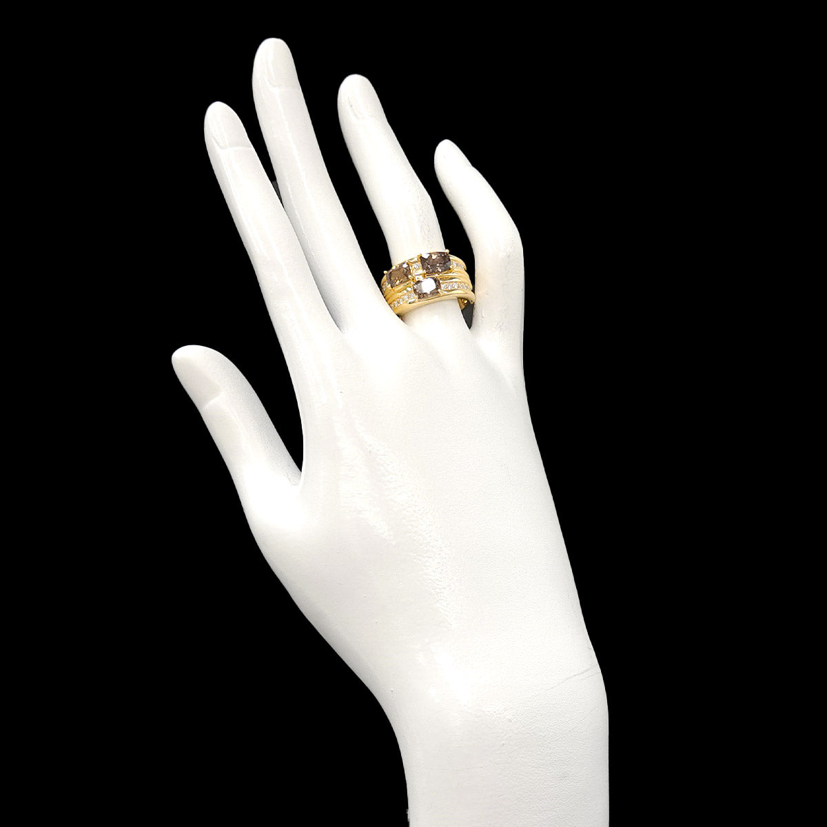 Garnet 2.96ct Diamond 0.23ct Ring 18K YG 750 size6-6.25(US)