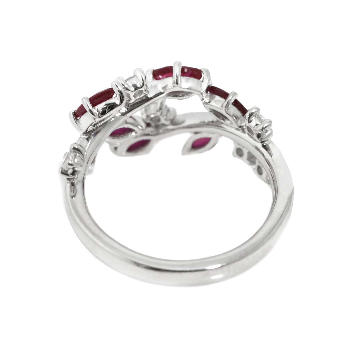 Ruby 1.70ct Diamond 0.42ct Ring 18K WG size6(US)