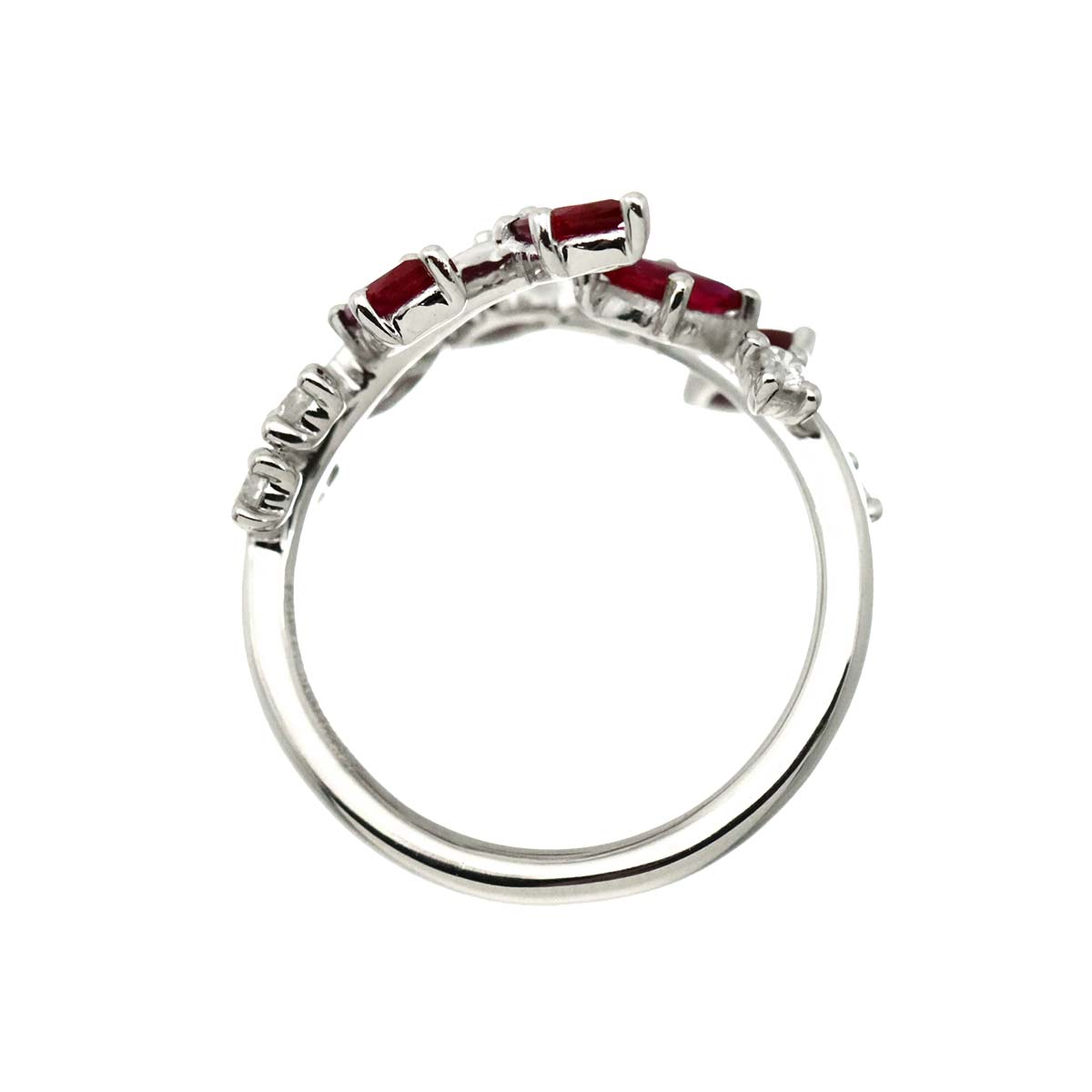 Ruby 1.70ct Diamond 0.42ct Ring 18K WG size6(US)