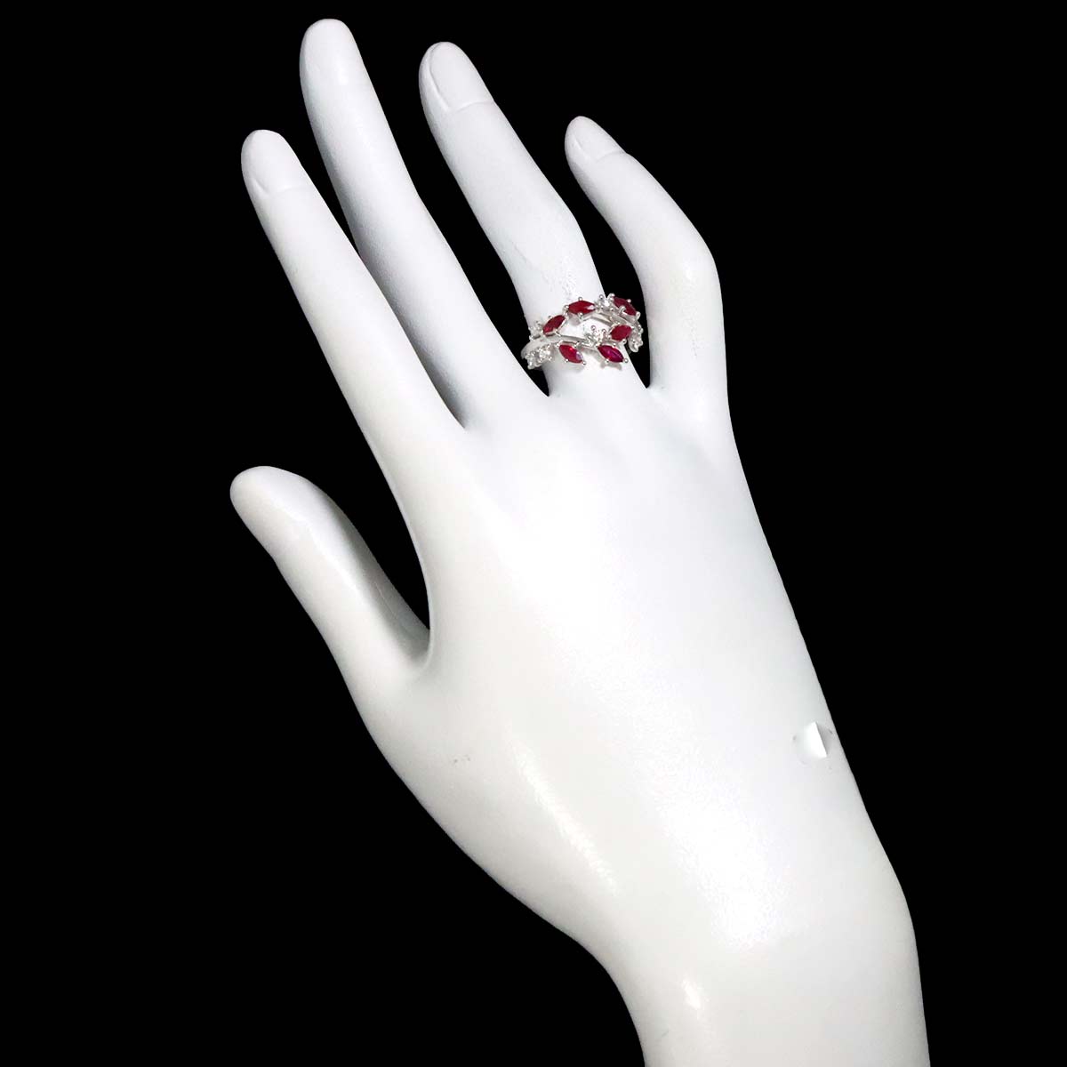 Ruby 1.70ct Diamond 0.42ct Ring 18K WG size6(US)