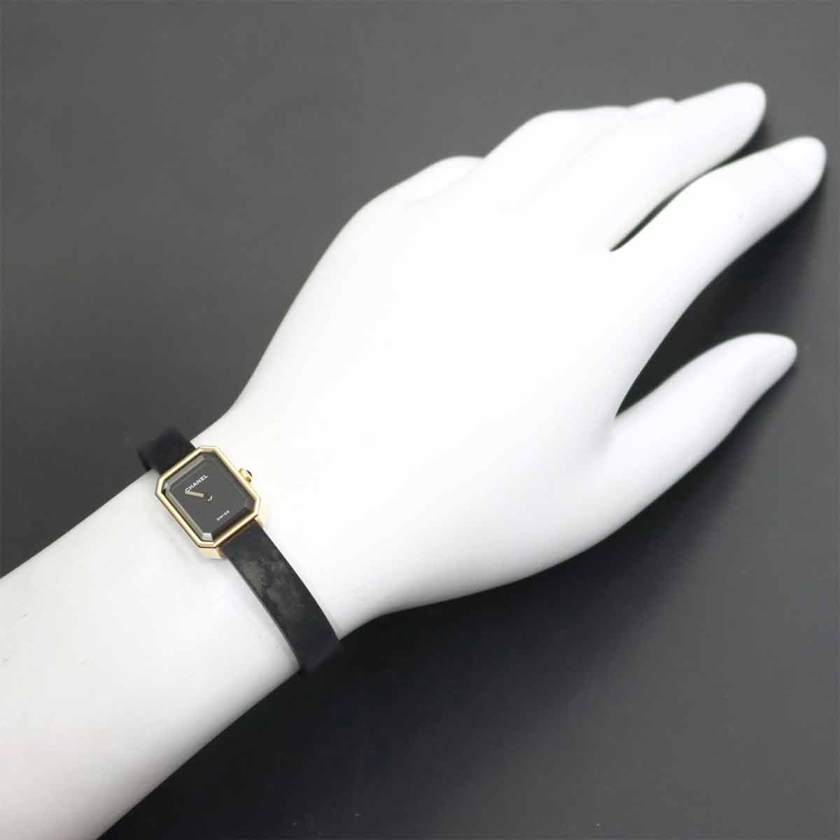 Premiere Velvet H6125 K18YG Quartz Black Dial Ladies