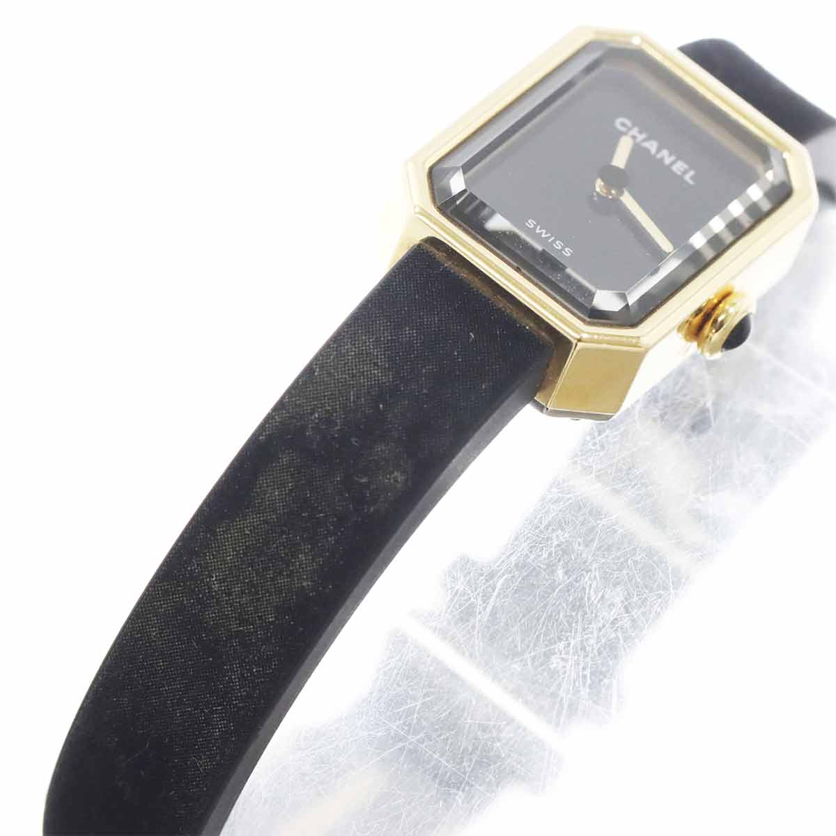 Premiere Velvet H6125 K18YG Quartz Black Dial Ladies