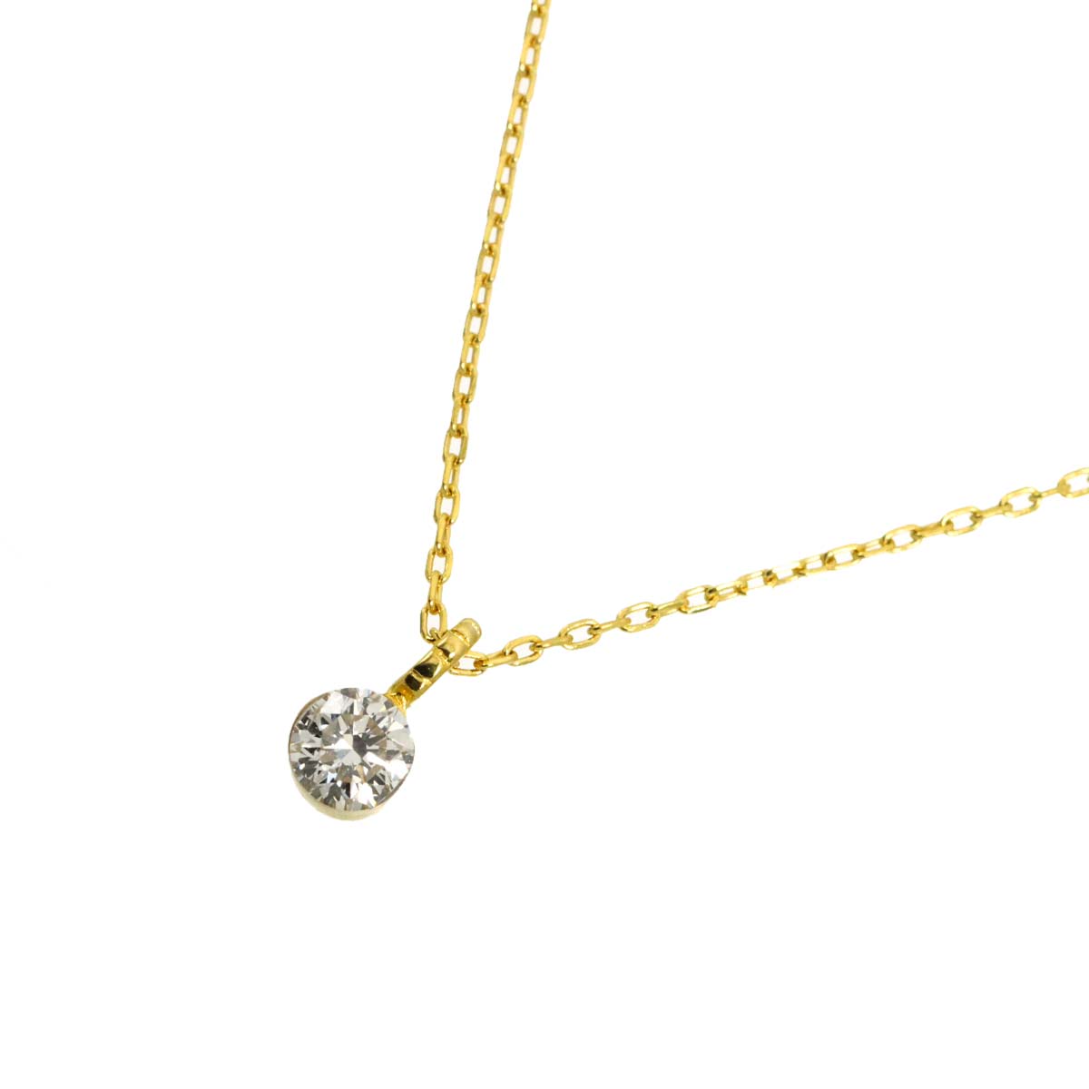 4C Diamond Necklace 18K Yellow Gold 750