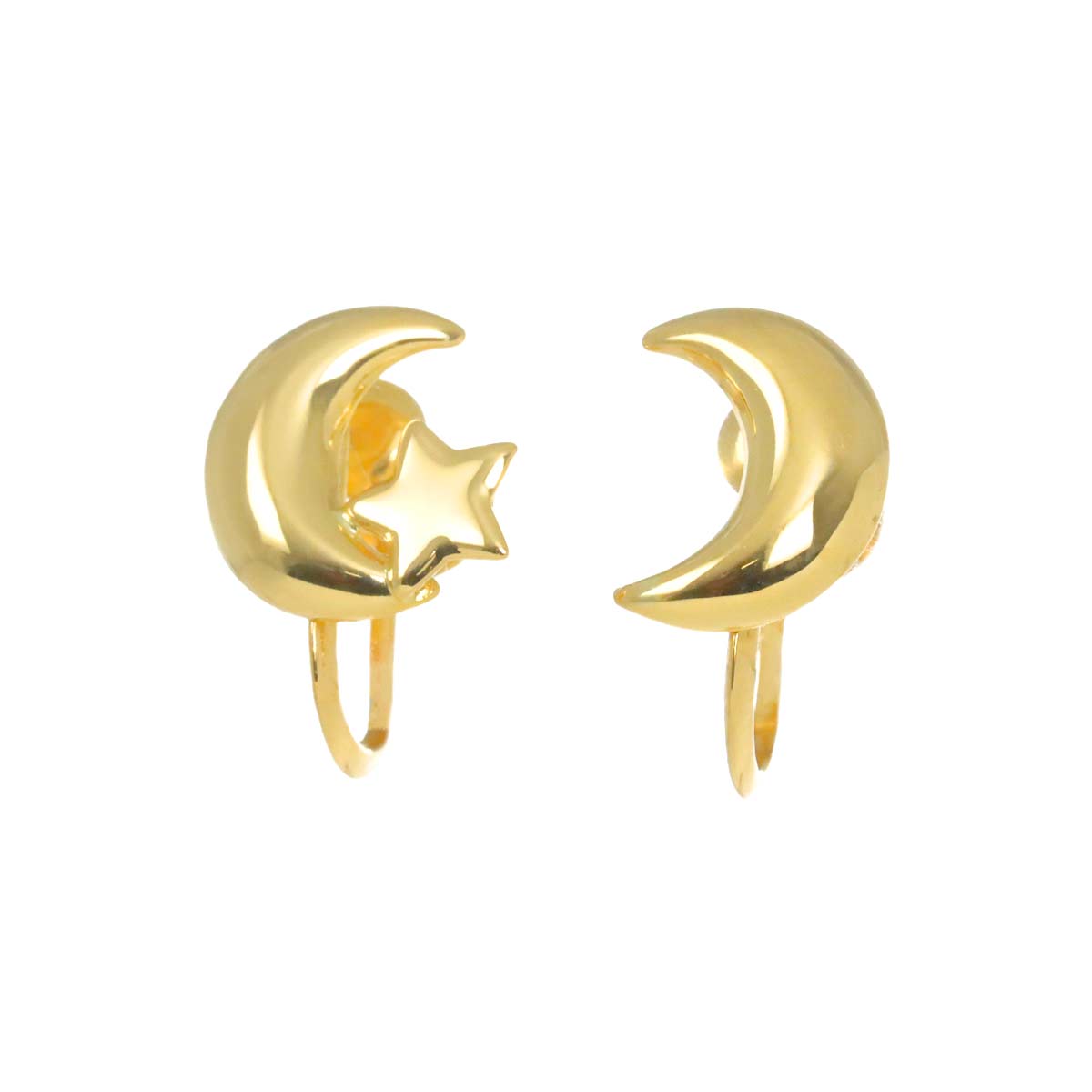 Earrings Pierced 18K K18 YG Yellow Gold 750
