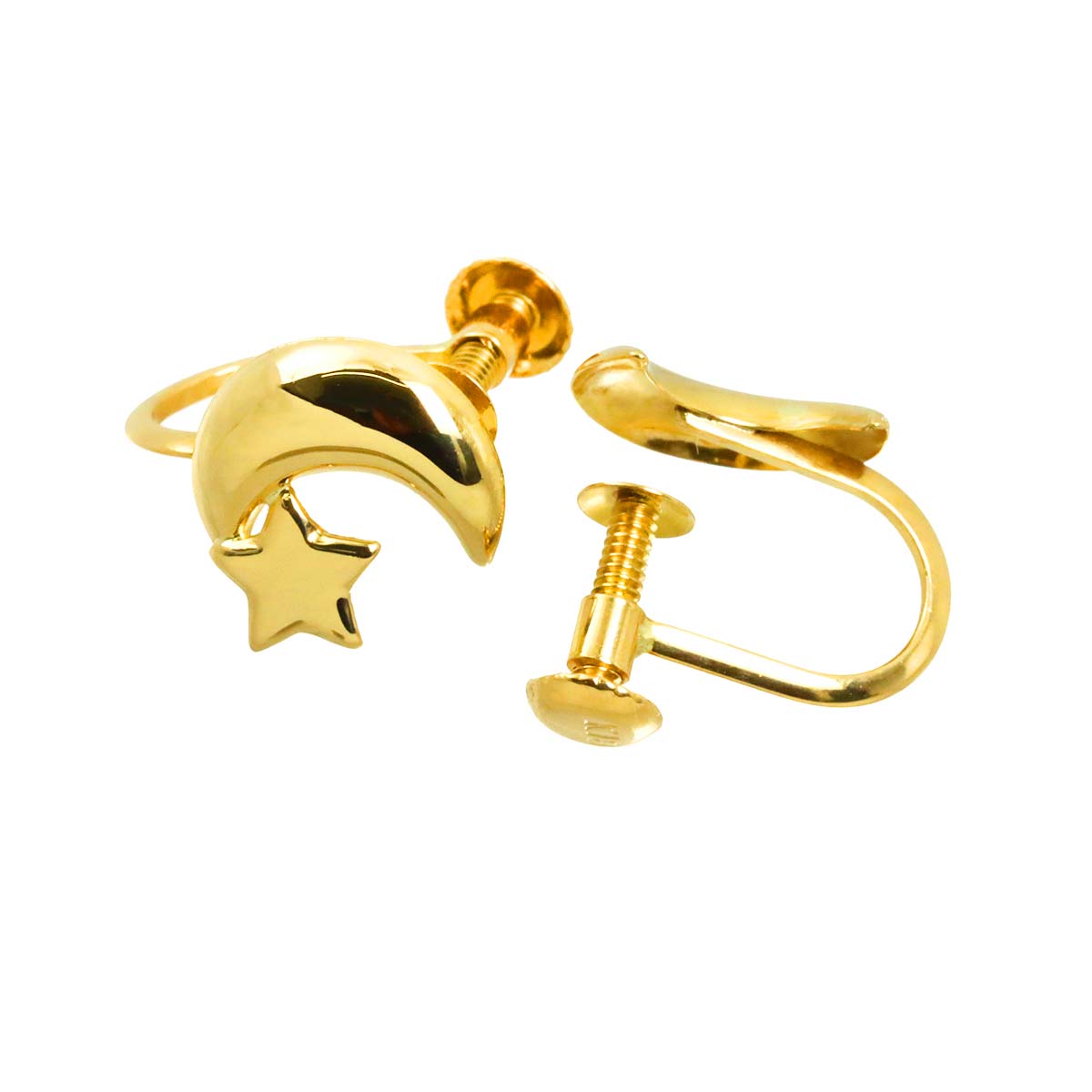 Earrings Pierced 18K K18 YG Yellow Gold 750