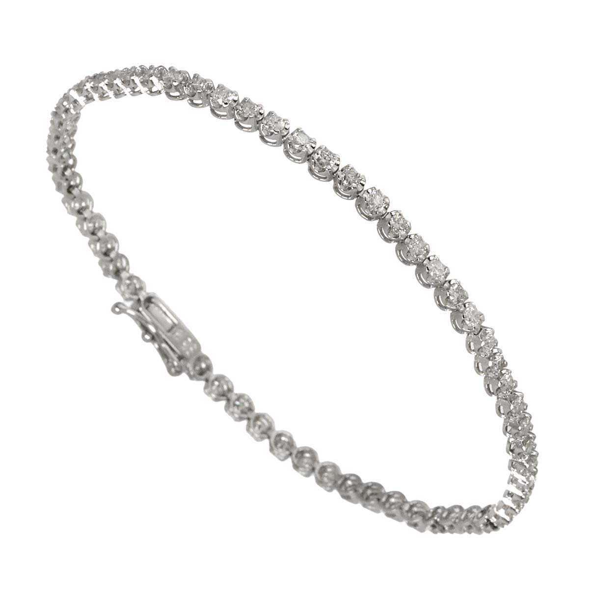 Diamond 2.11ct Bracelet 18K K18 WG White Gold 750