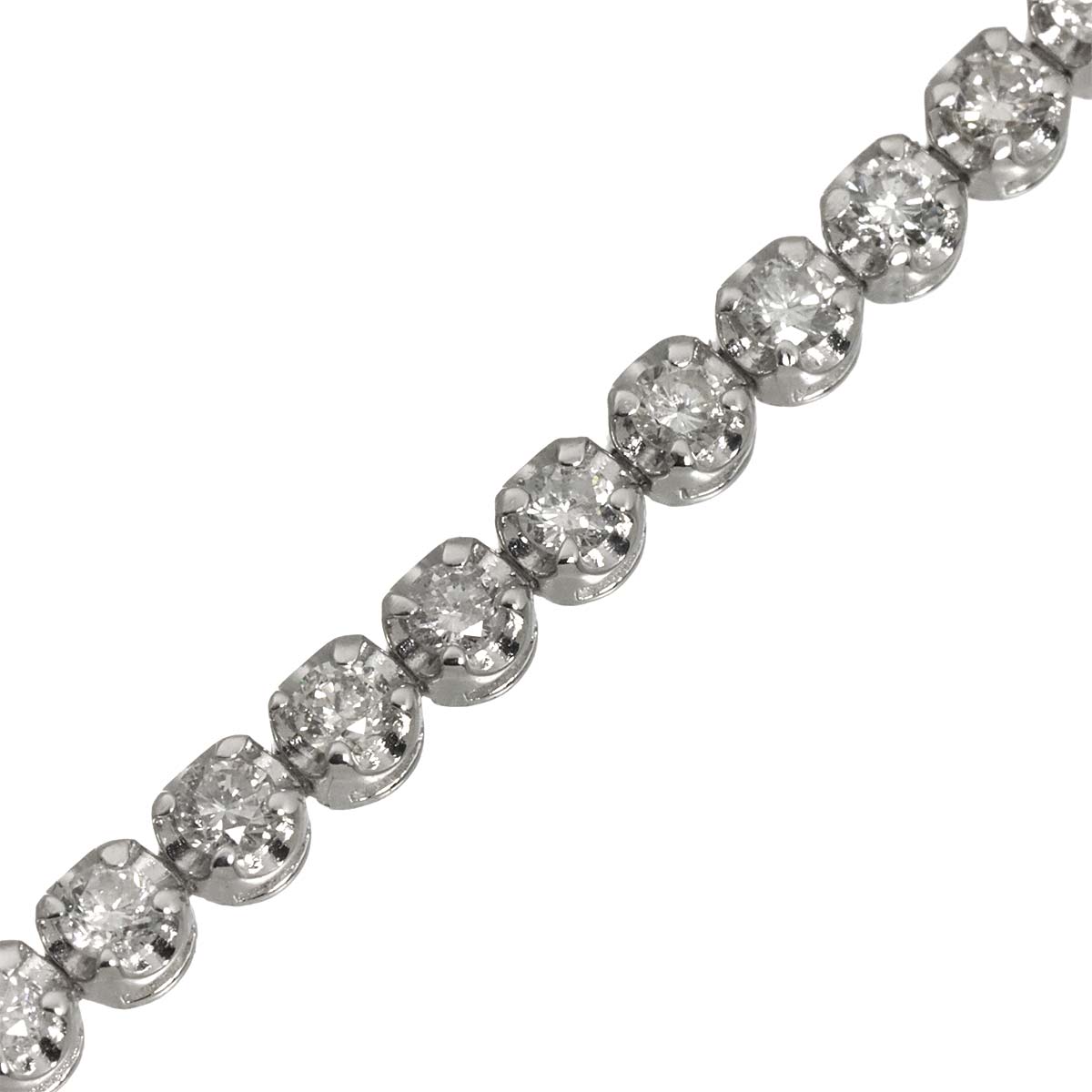 Diamond 2.11ct Bracelet 18K K18 WG White Gold 750