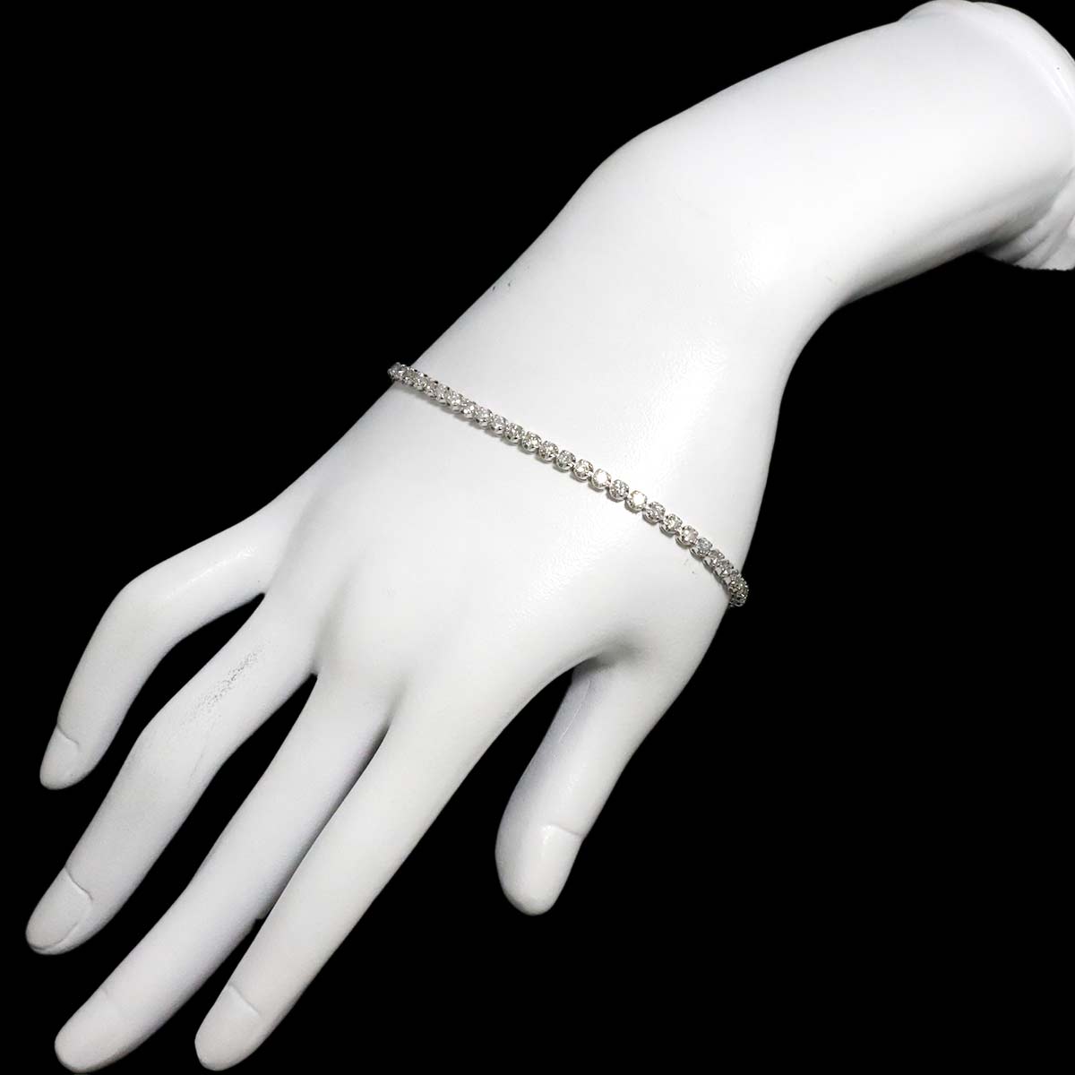 Diamond 2.11ct Bracelet 18K K18 WG White Gold 750