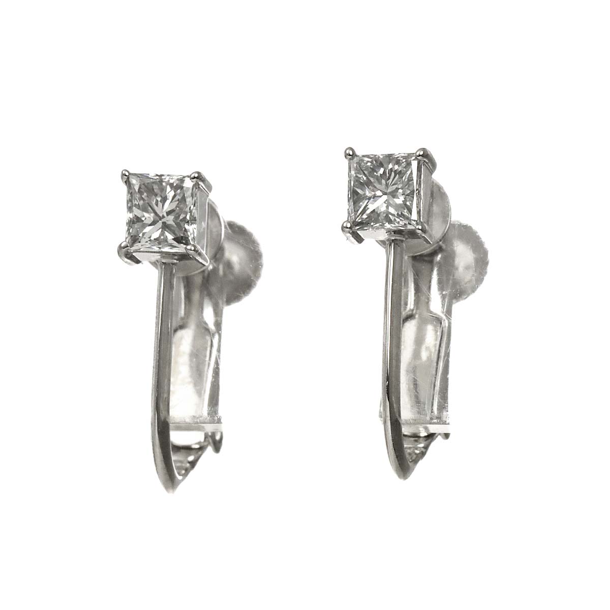 Diamond 0.20ct/0.20ct Earrings Clip on Platinum 14K White Gold 585
