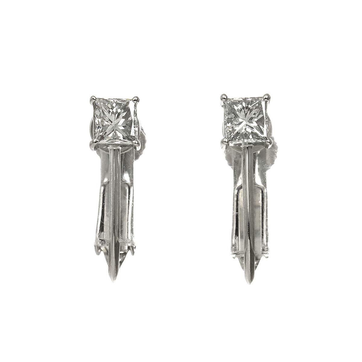 Diamond 0.20ct/0.20ct Earrings Clip on Platinum 14K White Gold 585