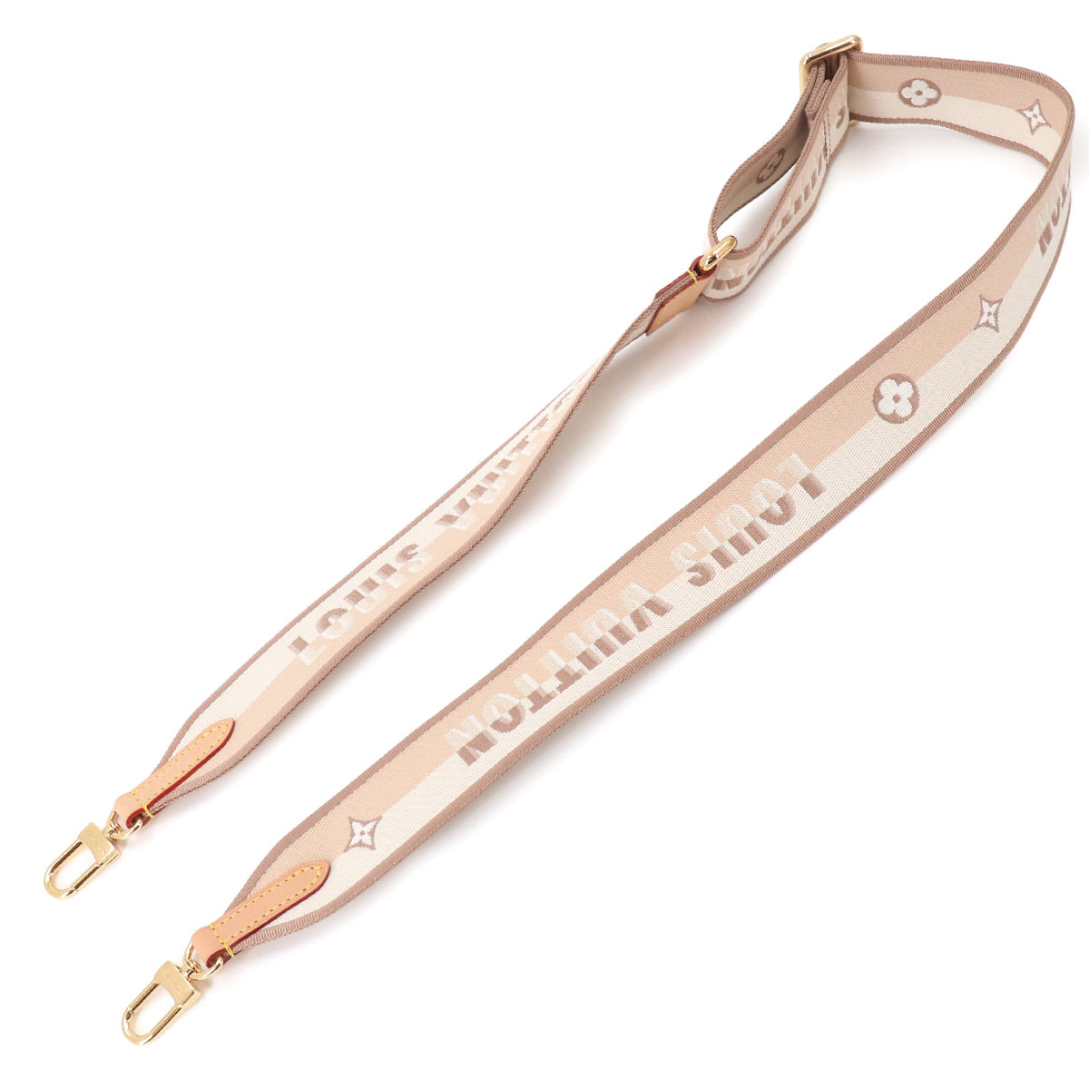 Shoulder Strap Canvas Leather Beige Logos