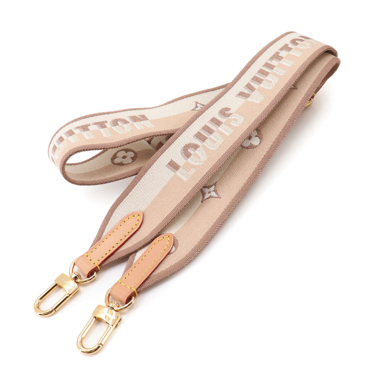 Shoulder Strap Canvas Leather Beige Logos