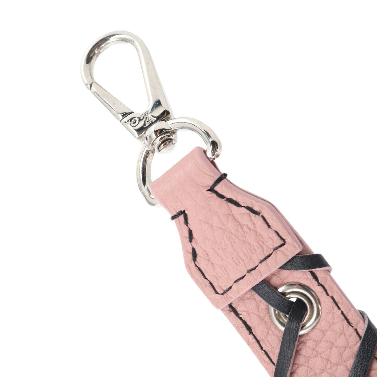 Shoulder Strap Leather Pink Black Lace-Up