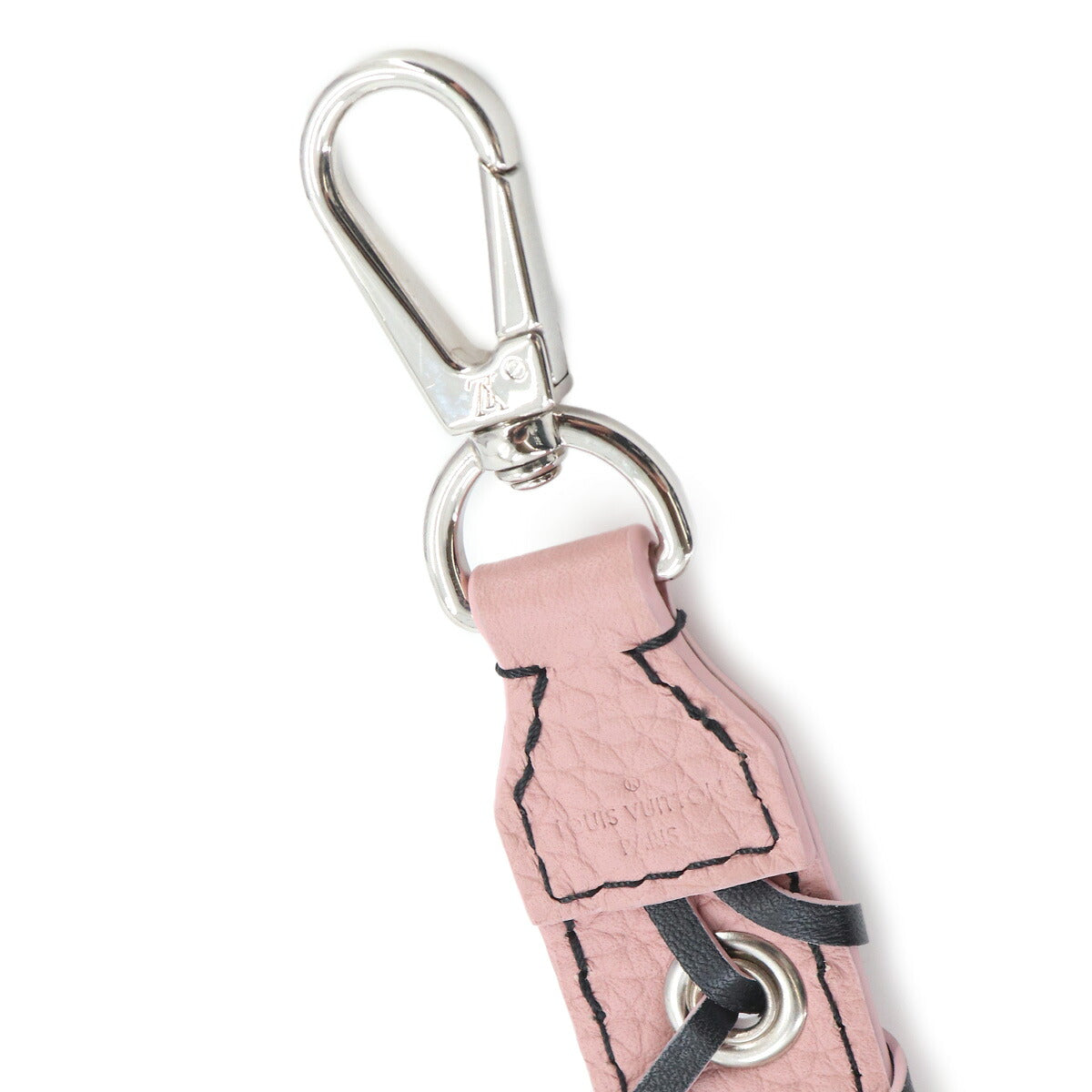 Shoulder Strap Leather Pink Black Lace-Up