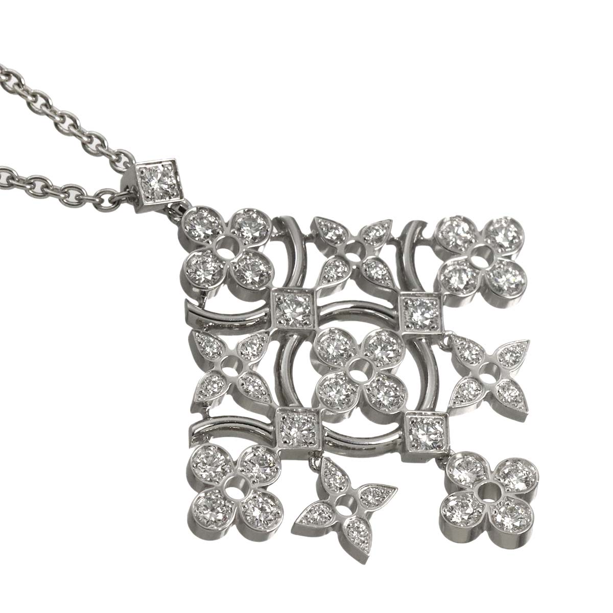 Dentelle Diamond Necklace 18K WG 750