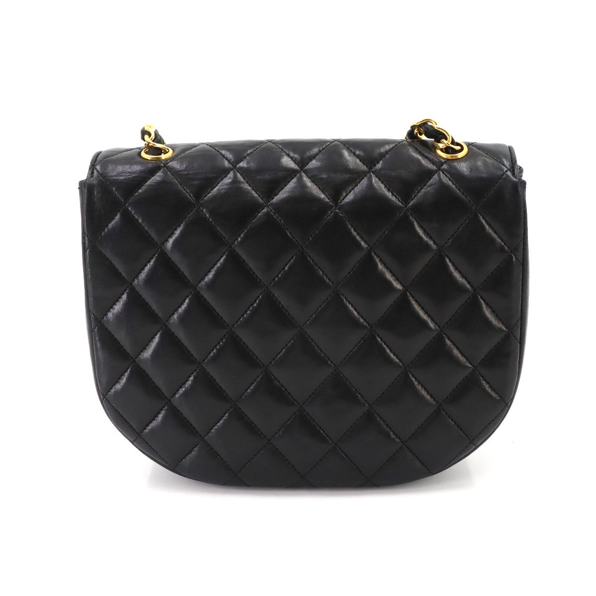 Matelasse Chain Shoulder Bag Leather Black Coco Logos Purse