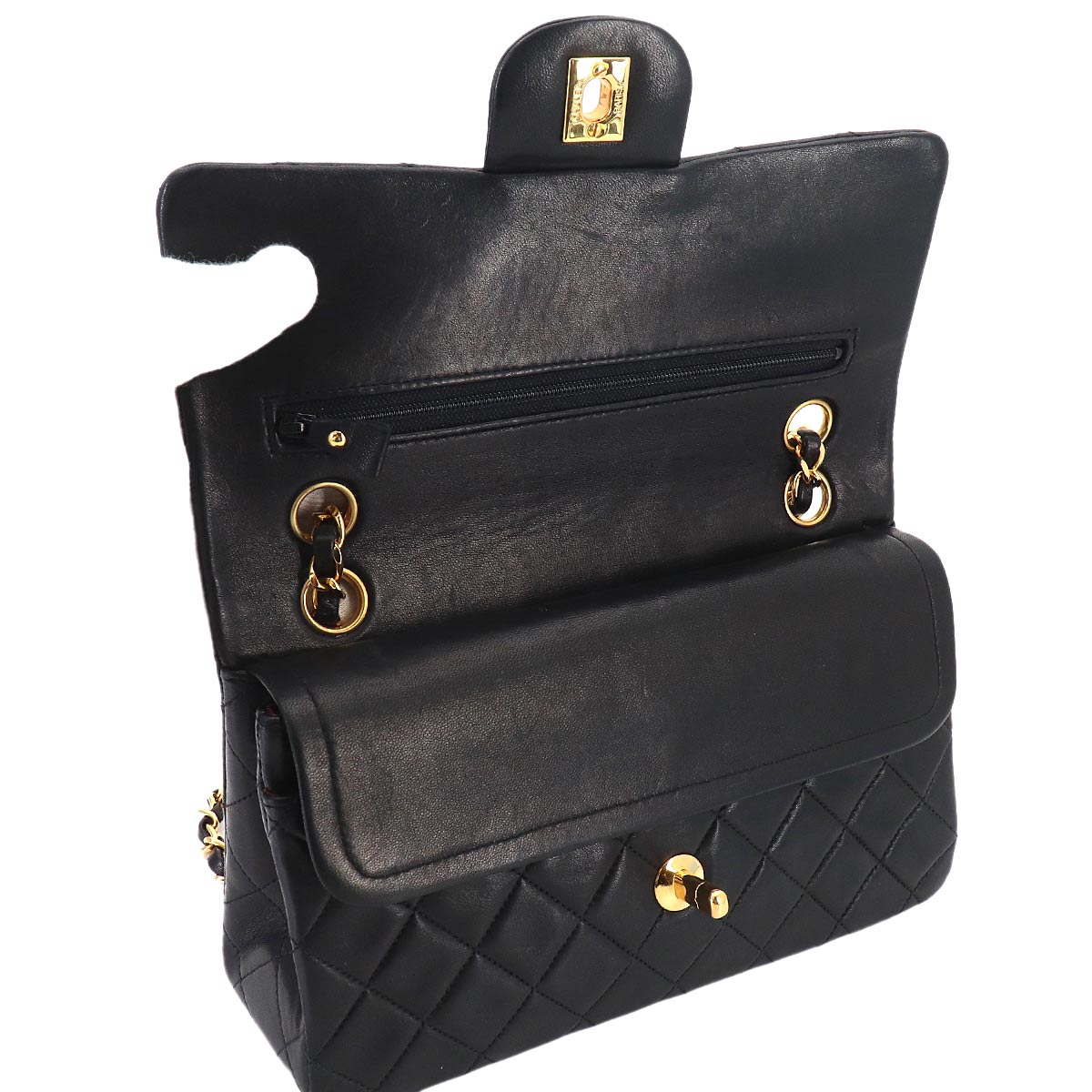 Matelasse 23 Chain Shoulder Bag Leather Black A01113 Vintage