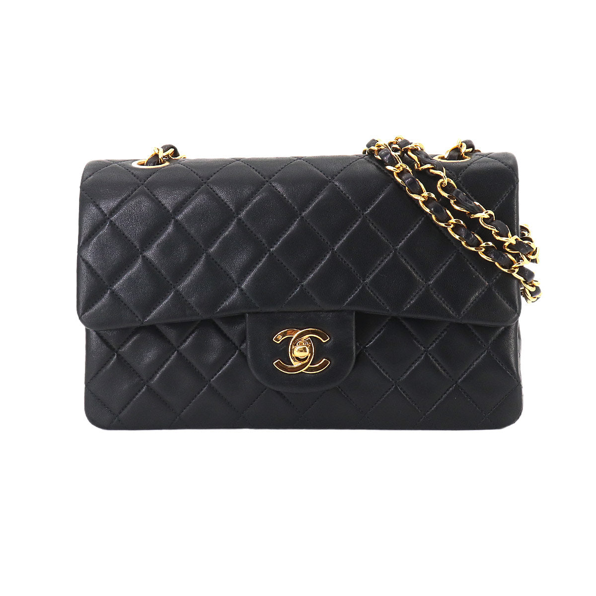 Matelasse 23 Chain Shoulder Bag Leather Black A01113 Vintage