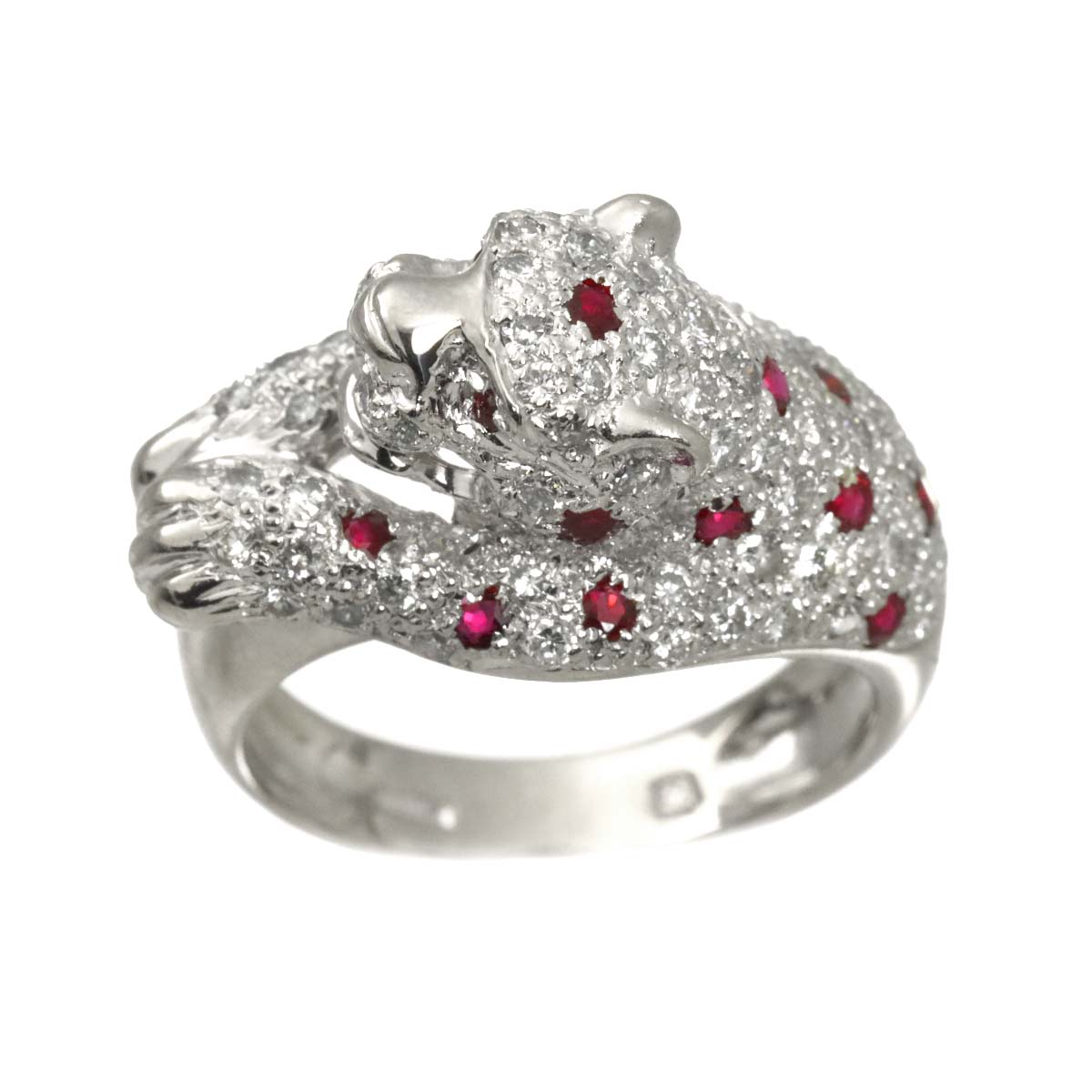 Ruby Diamond Ring Pt Platinum size5.75-6(US)