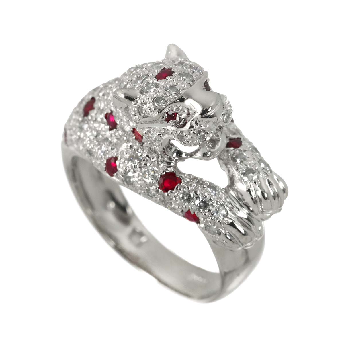 Ruby Diamond Ring Pt Platinum size5.75-6(US)