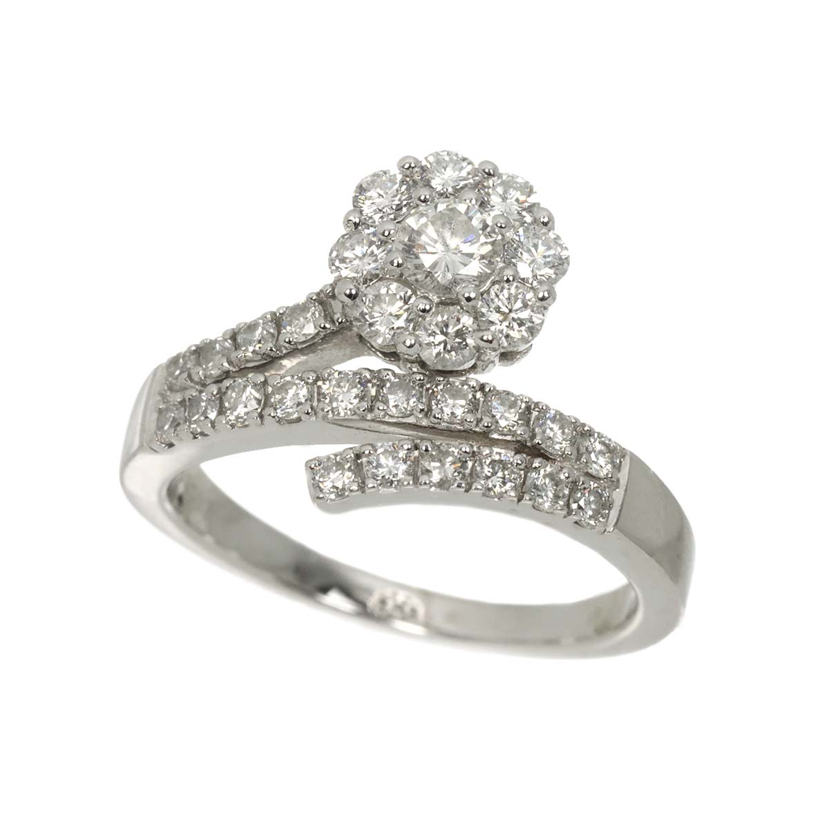Diamond 0.96ct Ring 18K WG 750 Size6.25-6.5(US)