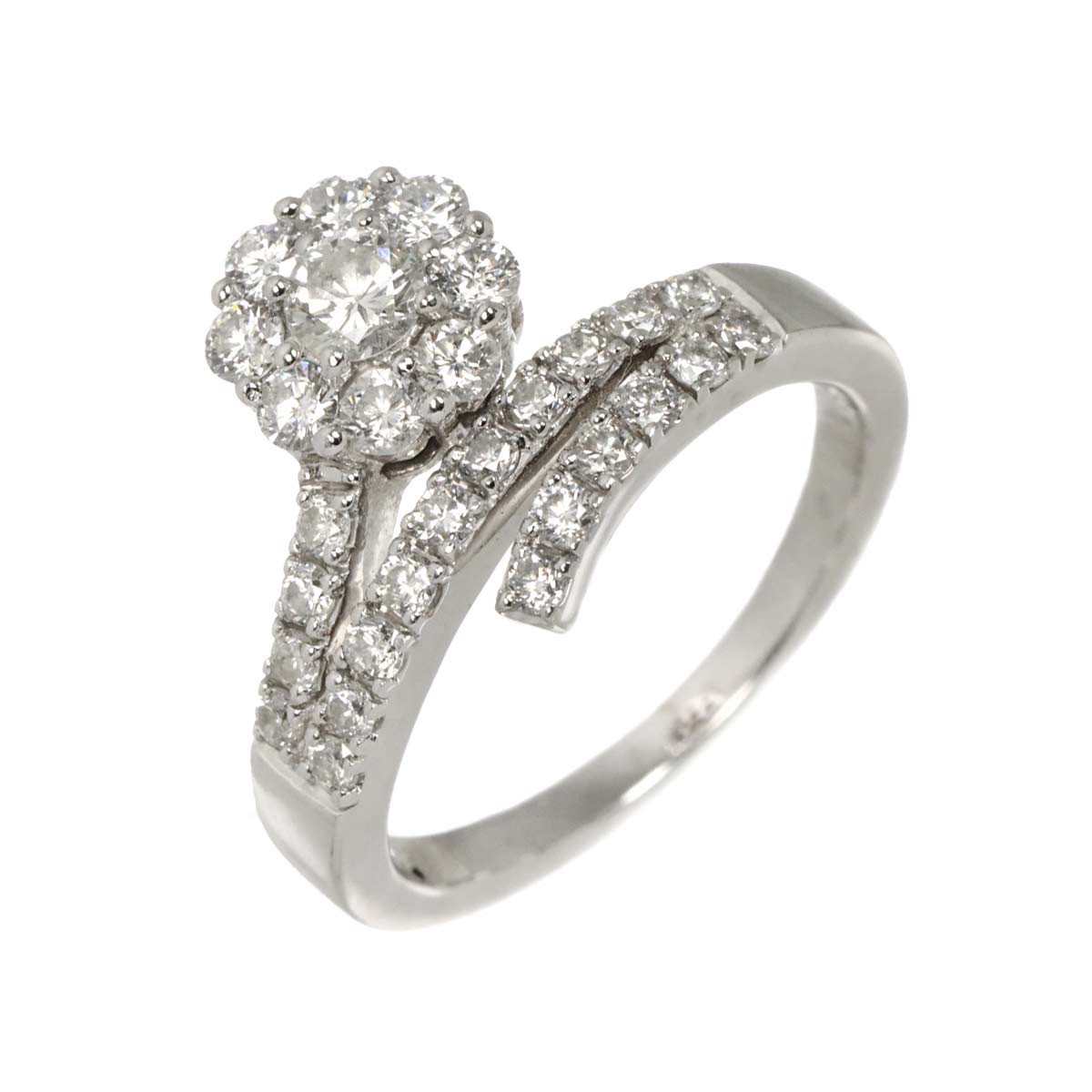 Diamond 0.96ct Ring 18K WG 750 Size6.25-6.5(US)