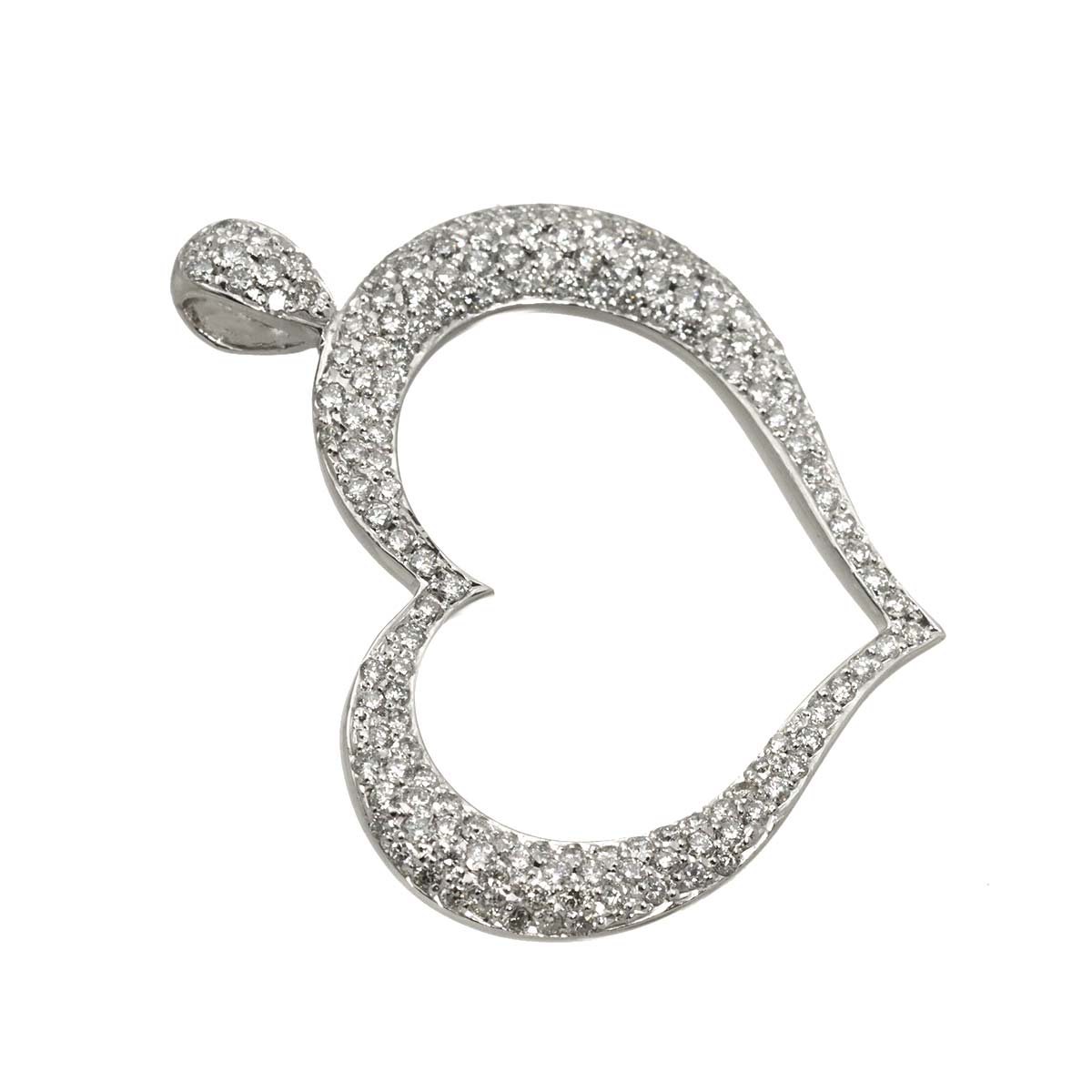 Diamond 1.50ct Pendant Top 18K K18 WG White Gold 750