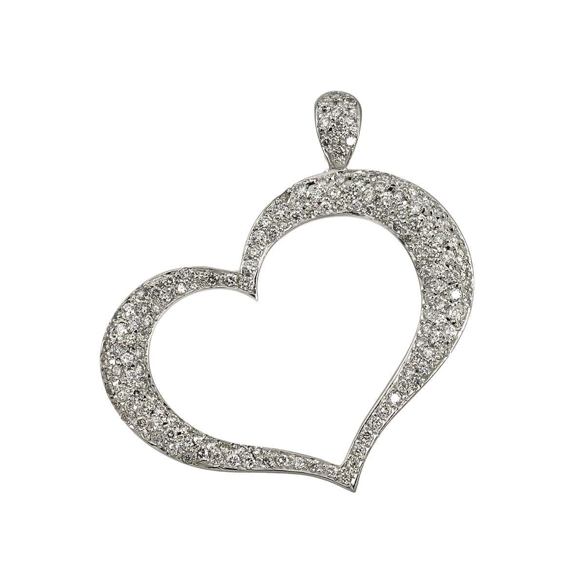 Diamond 1.50ct Pendant Top 18K K18 WG White Gold 750