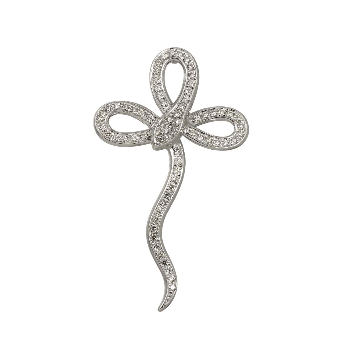 Diamond 1.00ct Pendant Top 18K K18 WG White Gold 750