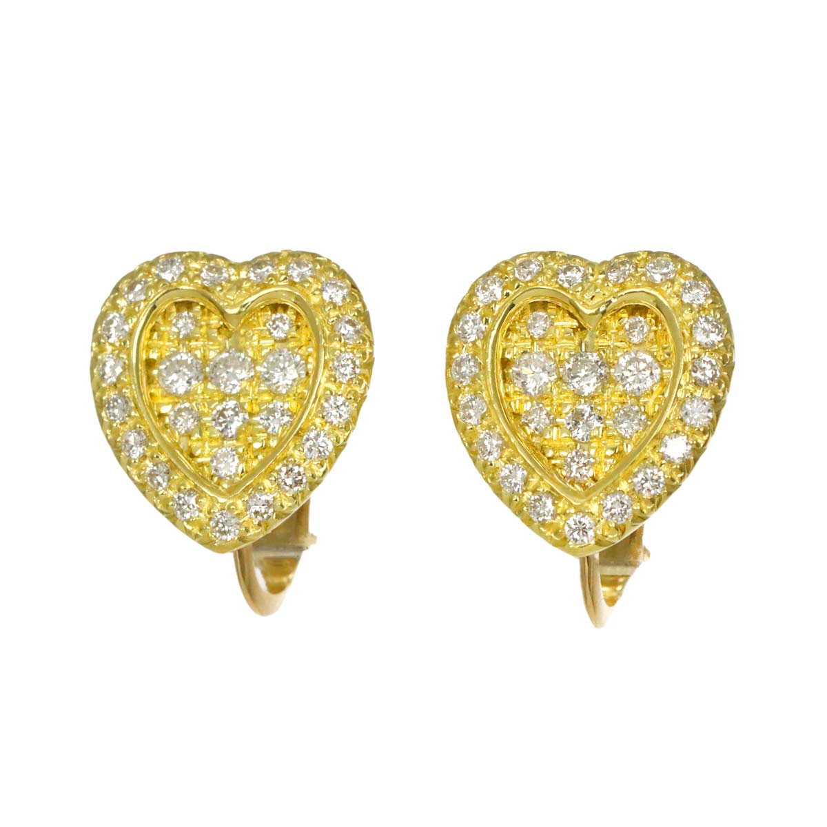 Diamond 0.35ct/0.35ct Earrings 18K K18 YG 750