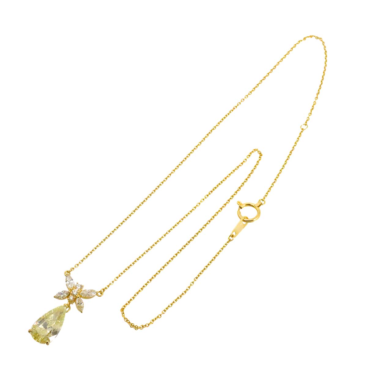 Diamond 4.001ct/0.63ct Necklace 18K YG Yellow Gold 750