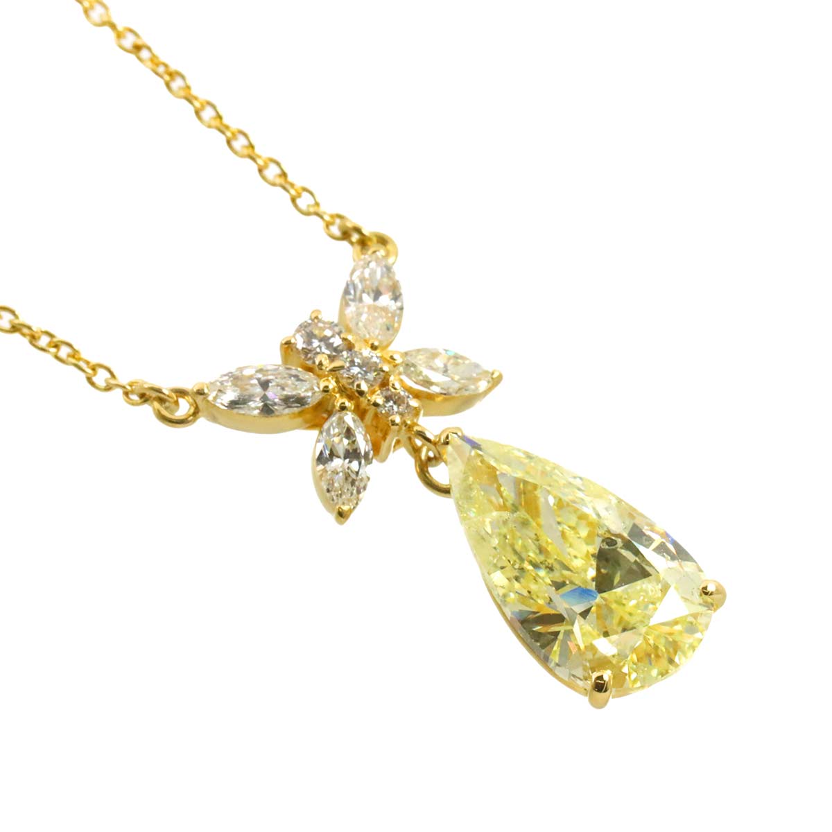 Diamond 4.001ct/0.63ct Necklace 18K YG Yellow Gold 750
