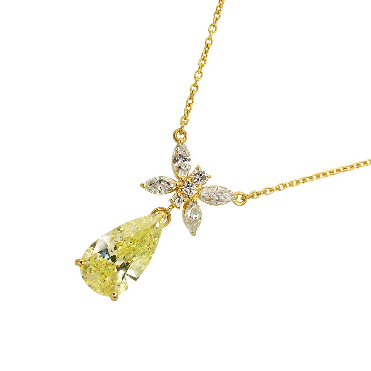 Diamond 4.001ct/0.63ct Necklace 18K YG Yellow Gold 750