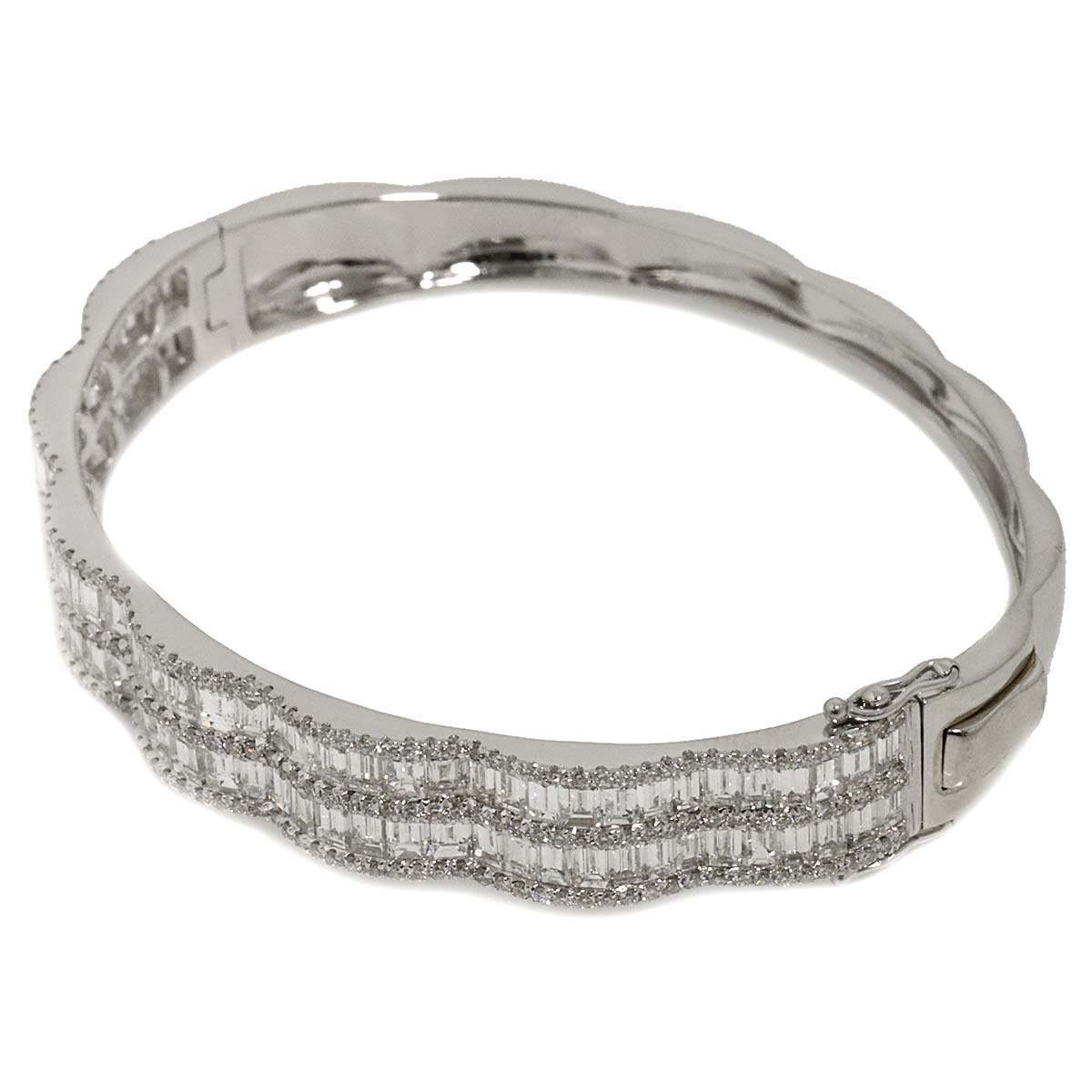 Diamond 7.36ct Bracelet 18K K18 WG White Gold 750