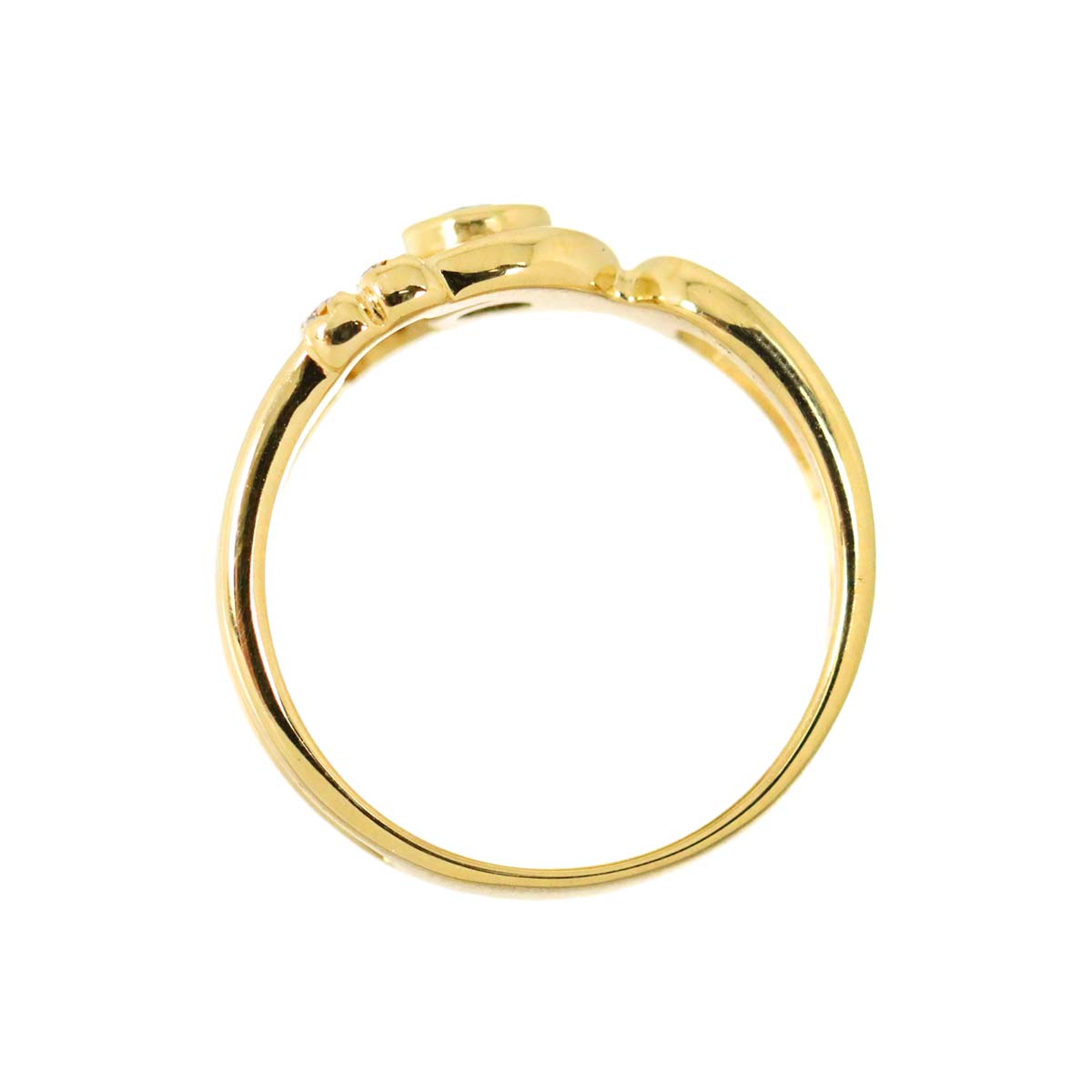 Diamond 0.21ct/0.10ct Ring 18K YG Yellow Gold 750 6-6.25(US)