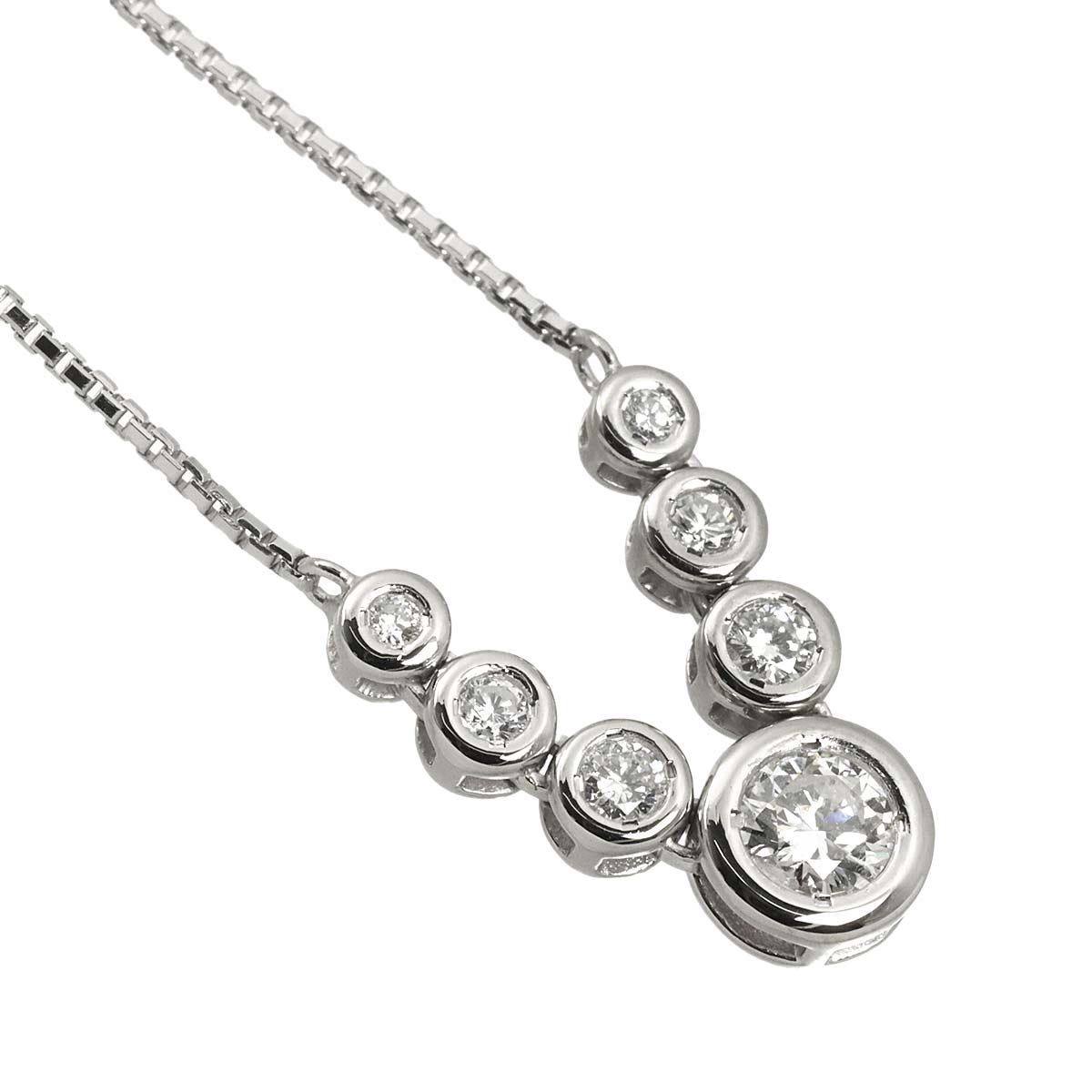 Diamond 0.30ct/0.20ct Necklace Pt Platinum