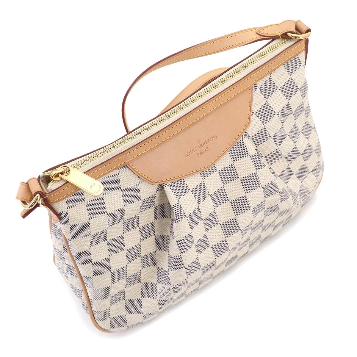 Damier Azur Siracusa PM Shoulder Bag White N41113