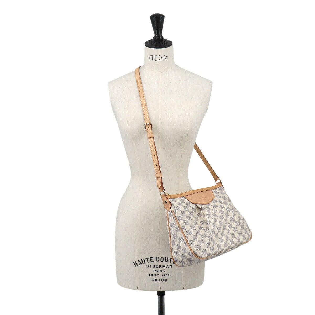 Damier Azur Siracusa PM Shoulder Bag White N41113