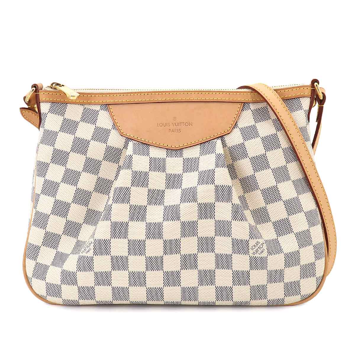 Damier Azur Siracusa PM Shoulder Bag White N41113