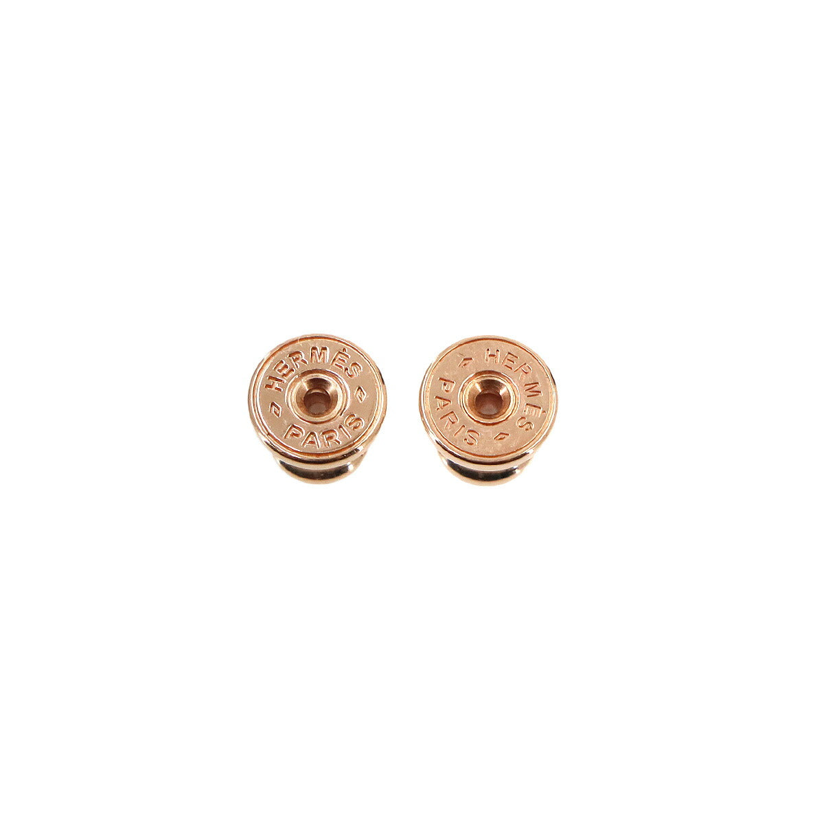 Pop H Earrings White Rosgold Pierced Accessory