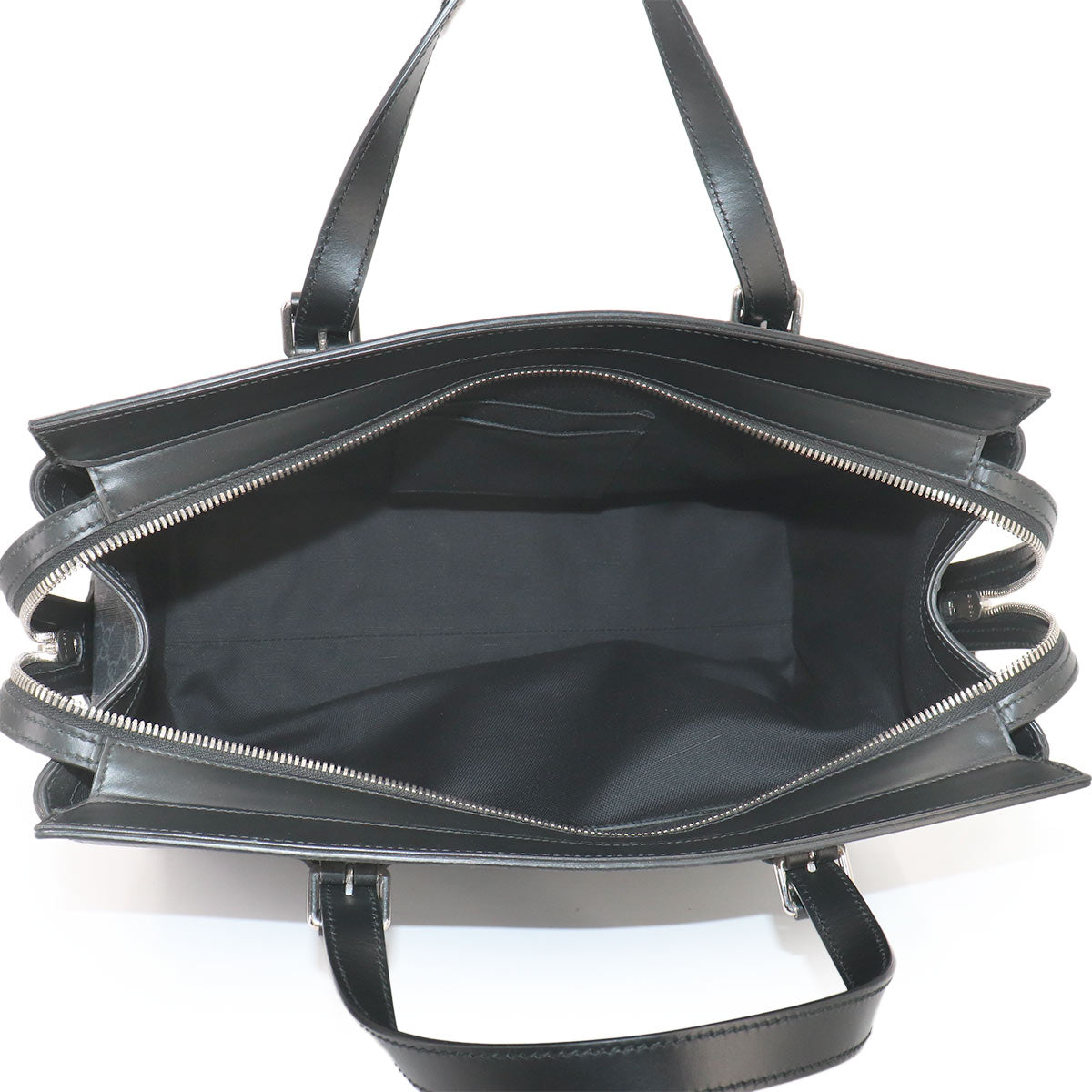 GG Supreme Tote Bag Leather Black Gray 626356 Purse