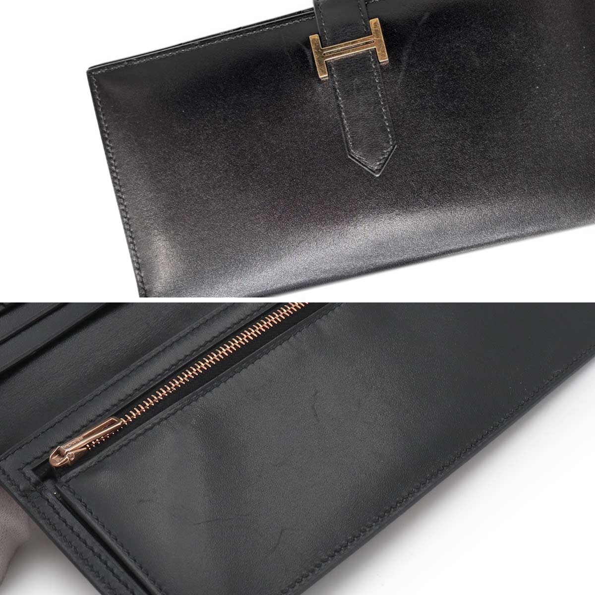 Bearn Classic Long Wallet Box calf Black Purse C